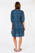 Calgary Dress Navy-Cotton-Short tiered-Back View
