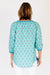 Ibsa Toronto Top -Block Print Cotton-Gree -trimmed with Blue -back View