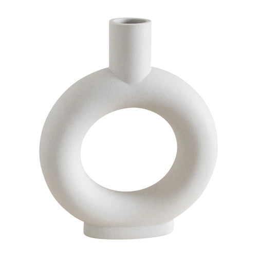 Jacob Little-Dulwich Hlii-Amara Halo Vase-White-Creamic-Circle Shape