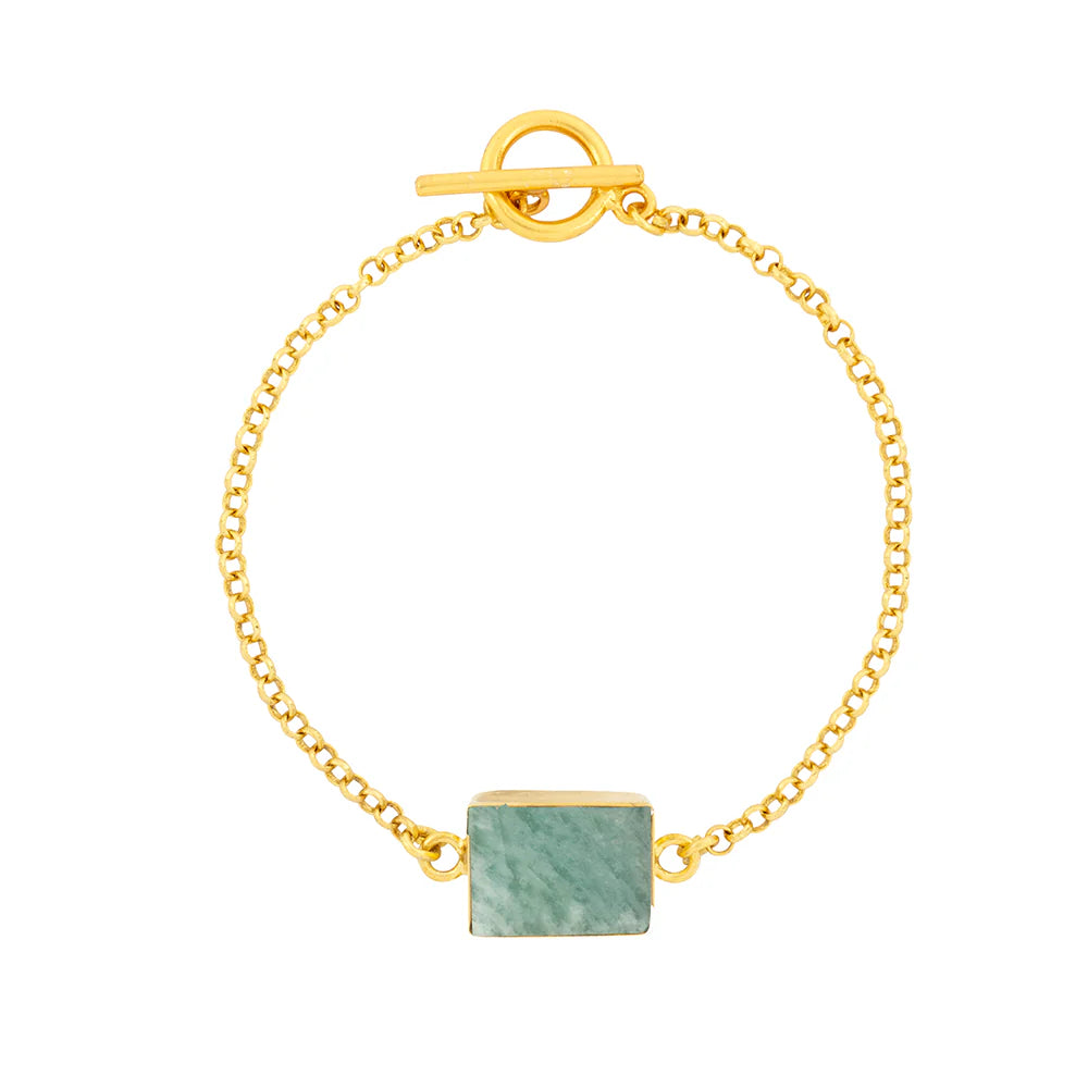 Delta Gold bracelet-Amazonite set-grey blue