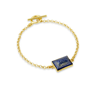 Gold Bracelet-Lapis Lazuli