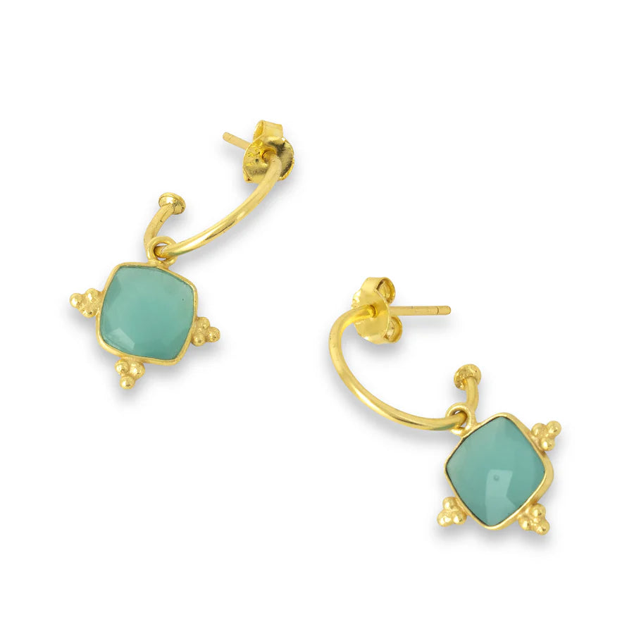Asia Earrings - Aqua Chalcedony