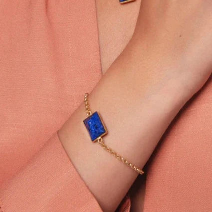 Gold Bracelet-Lapis Lazuli