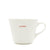 White mug with 'goddess' text in red on a white background