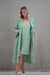 Cotton Kimono Robe - Green Check