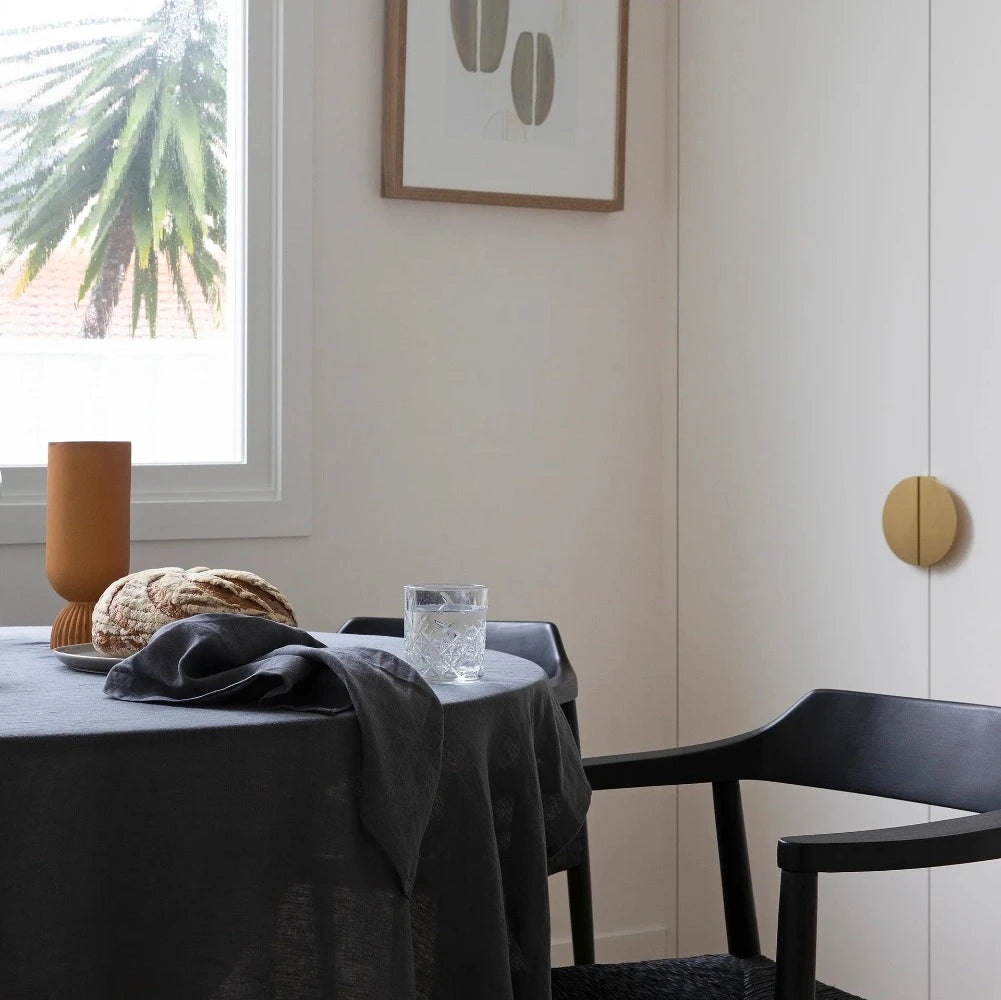 Linen tablecloth -Charcoal Grey