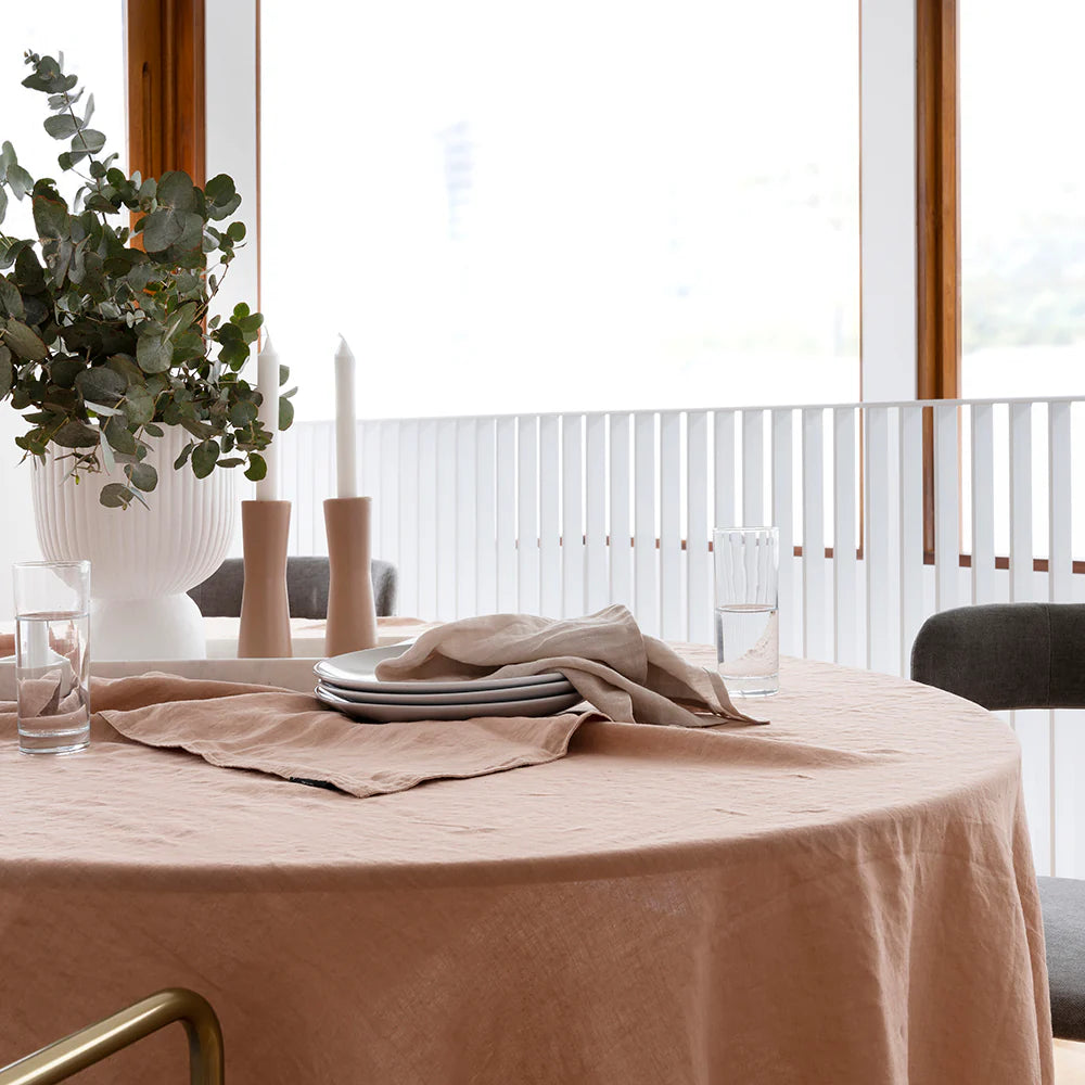 Linen tablecloth -Dusty Pink
