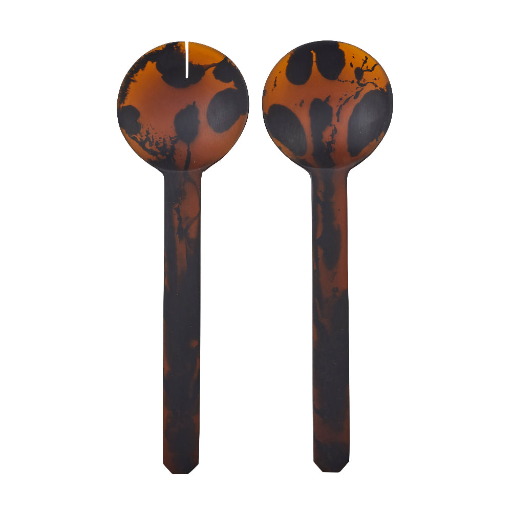 Tortoiseshell Resin Salad servers