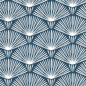 Kabuki Tablecloth-Stain resistant-Japanese Inspired navy and white design-Design Close up