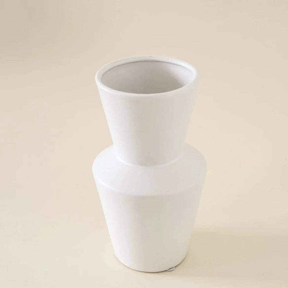 Jacob Little-Dulwich Hill-Loren Vase-White-Ceramic-Geometric Shape