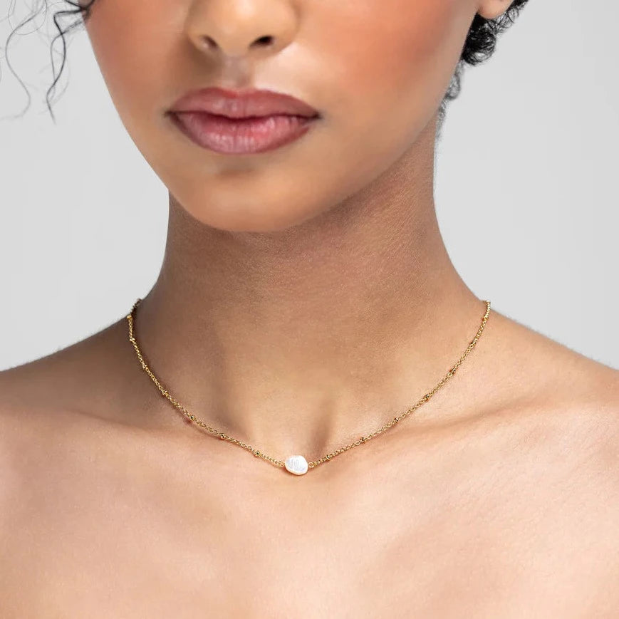 Liberty Mary Necklace-Gold-Pearl