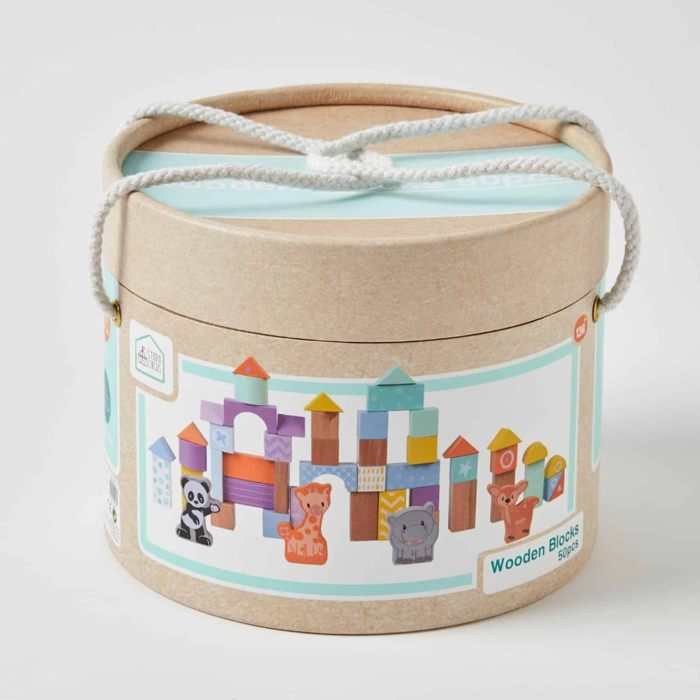 Wooden blocks-Pastel colours-Featuring Animal shapes-Drum Box