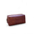 Cognac leather toiletry bag on a white background