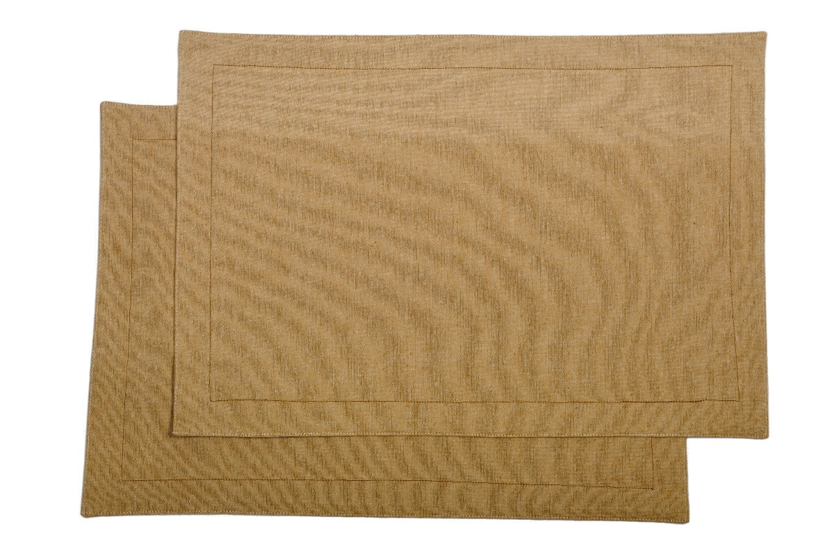 Recycled Cotton Chambray Placemat -Pale Ochre