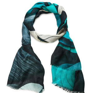 Colorful scarf with a pattern on a white background