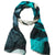Colorful scarf with a pattern on a white background