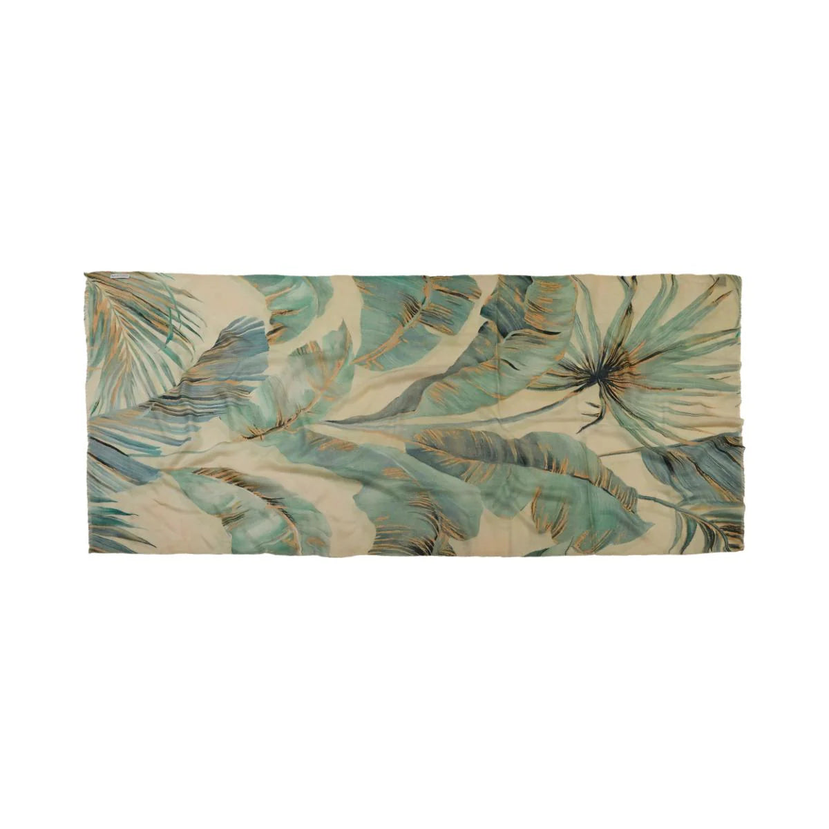 Multicolored scarf with a pattern on a white background