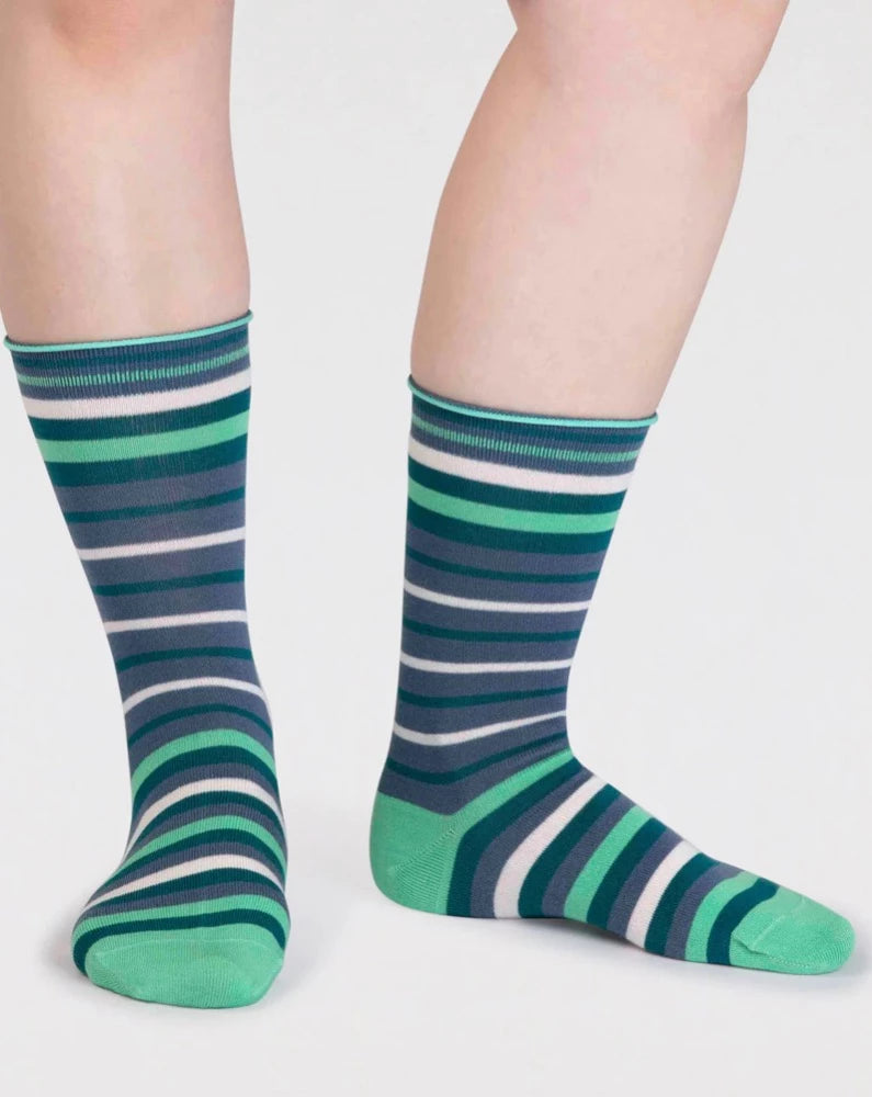 Jacob Little-Dulwich Hill-Bamboo Stripe Socks-Lucia