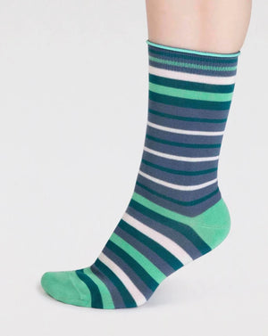 Jacob Little-Dulwich Hill-Bamboo Stripe Socks-Lucia