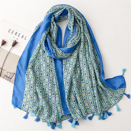 Tassled Cotton Scarf -Sandy