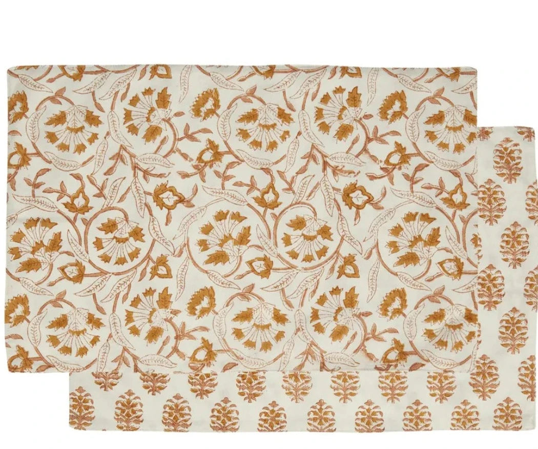 Reversible Placemats-Hand block Print.