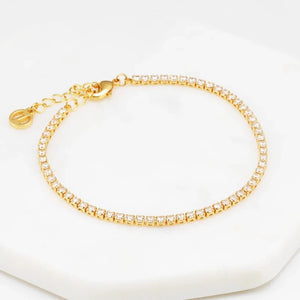 Zafino Isla Bracelet-Gold and Crystal-Tennis bracelet style