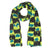 Jacob Little-Dulwich Hill-Eliza  Merino Wool Scarf-Hand Embroidered-Black-Lime-Emerald-White-Abstract Design