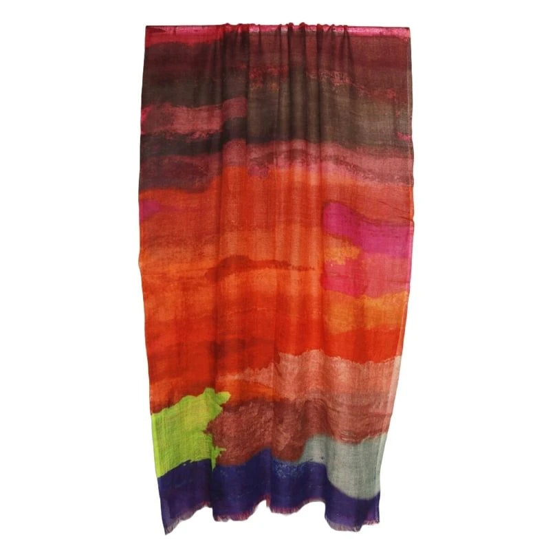 Jacob Little-Dulwich Hill-Priscilla Scarf-Merino Wool and Silk-Abstact Design-Vivid Colours 