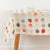 Watercolour Tablcloth-Resin Coated-White Background-irreguar coloured paint spots-On Table