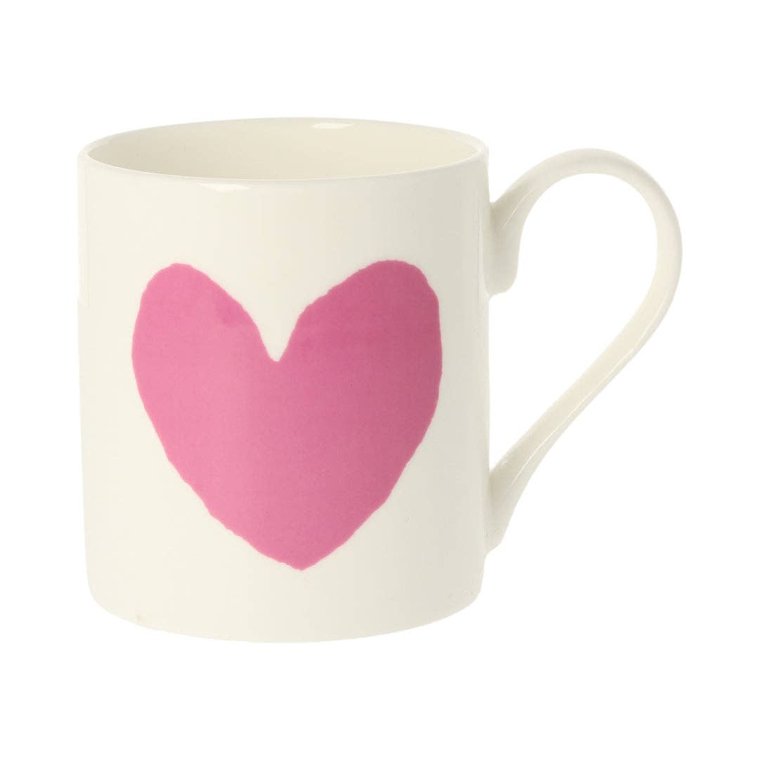 McLaggan & Co Bone China Mug -Big Heart Pink