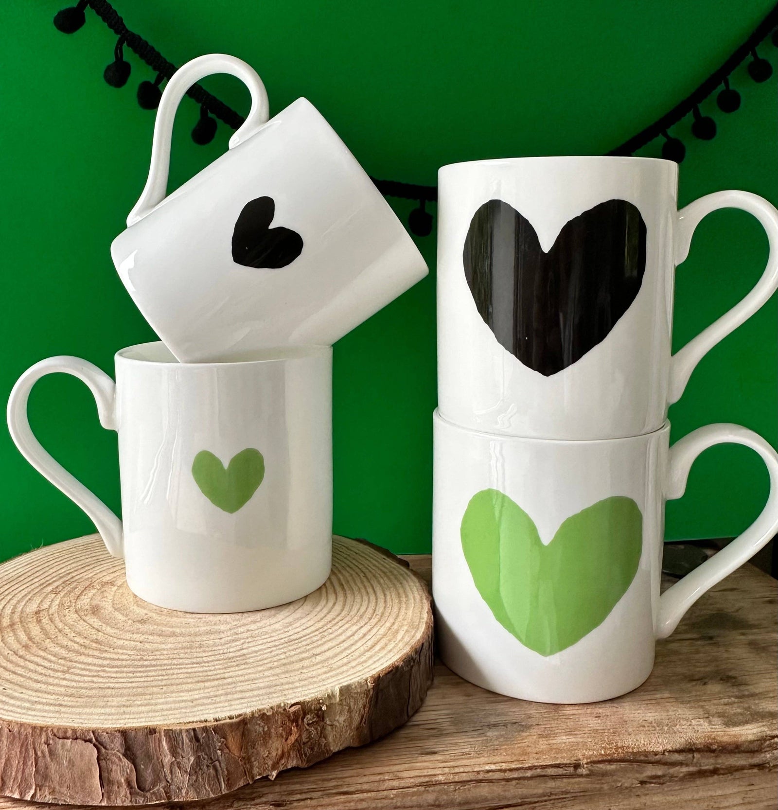 McLaggan & Co Bone China Mug - Big Green Heart