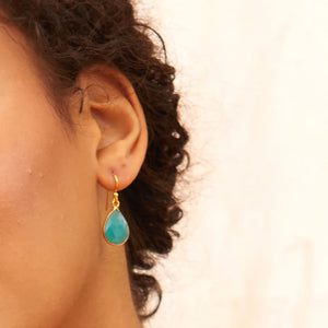 Ava Earrings - Aqua Chalcedony