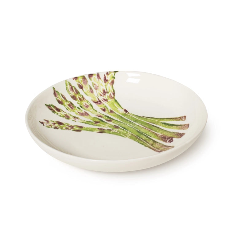 Handmade Serving Bowl-Made In Italy-Asparagus Design