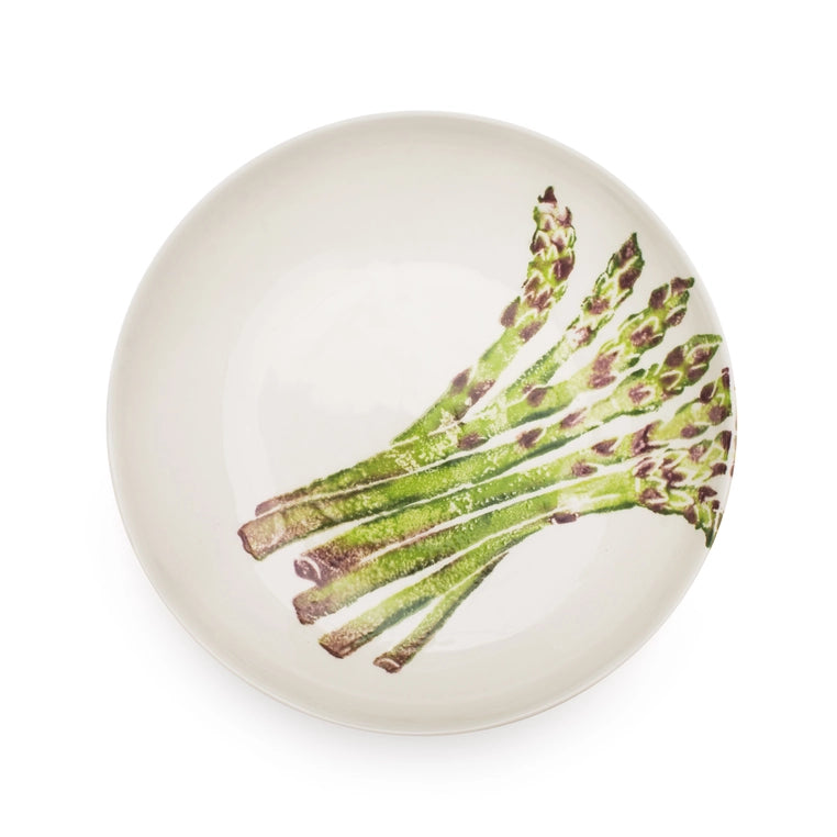 Handmade Serving Bowl-Made In Italy-Asparagus Design