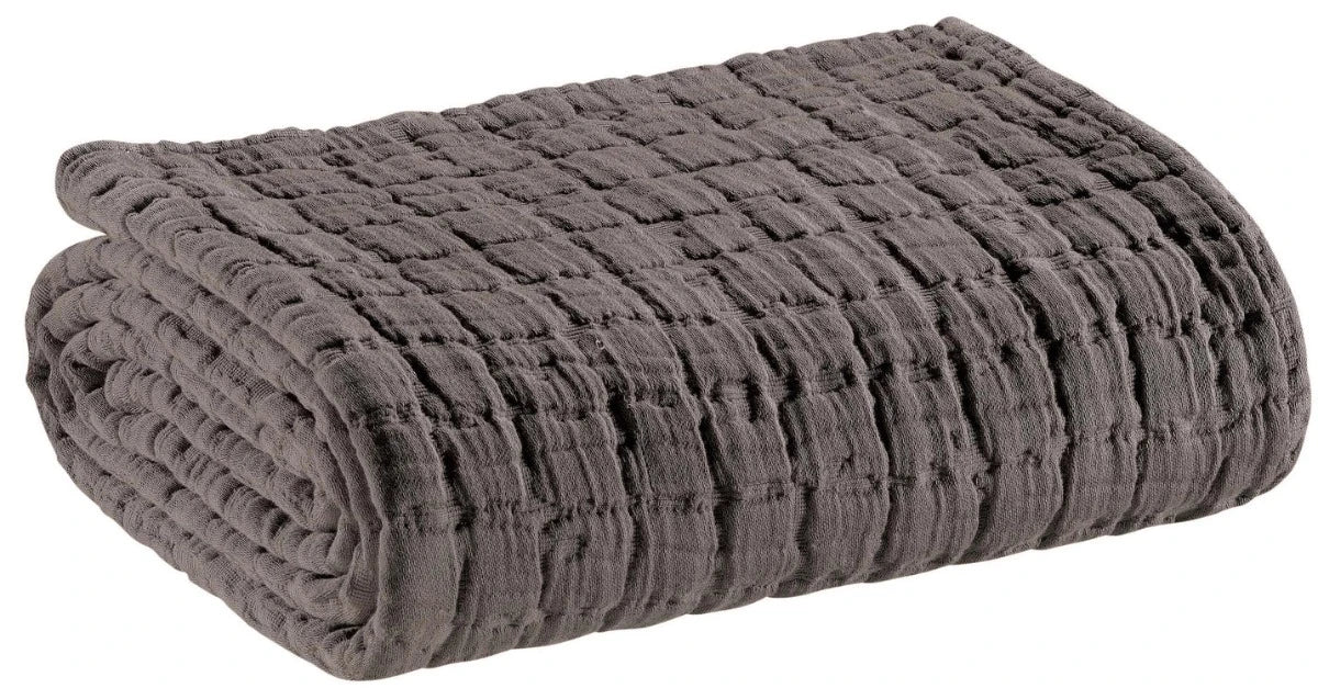 Cotton Quilted Throw-Dark Grey