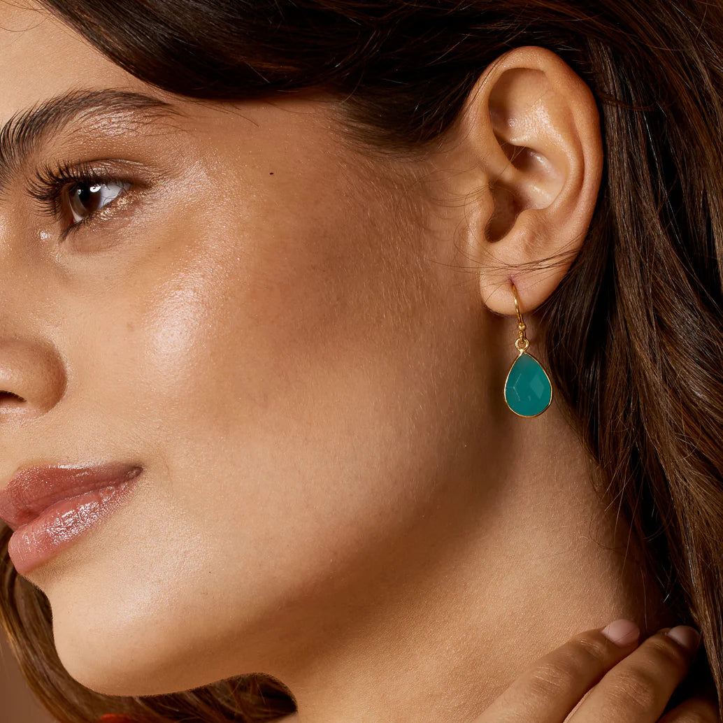 Ava Earrings - Aqua Chalcedony