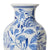 Chinoiserie Ceramic Vase-Blue & White-Faceted