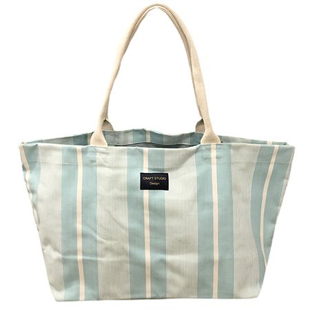 Large Striped Canvas Tote Bag - Byron
