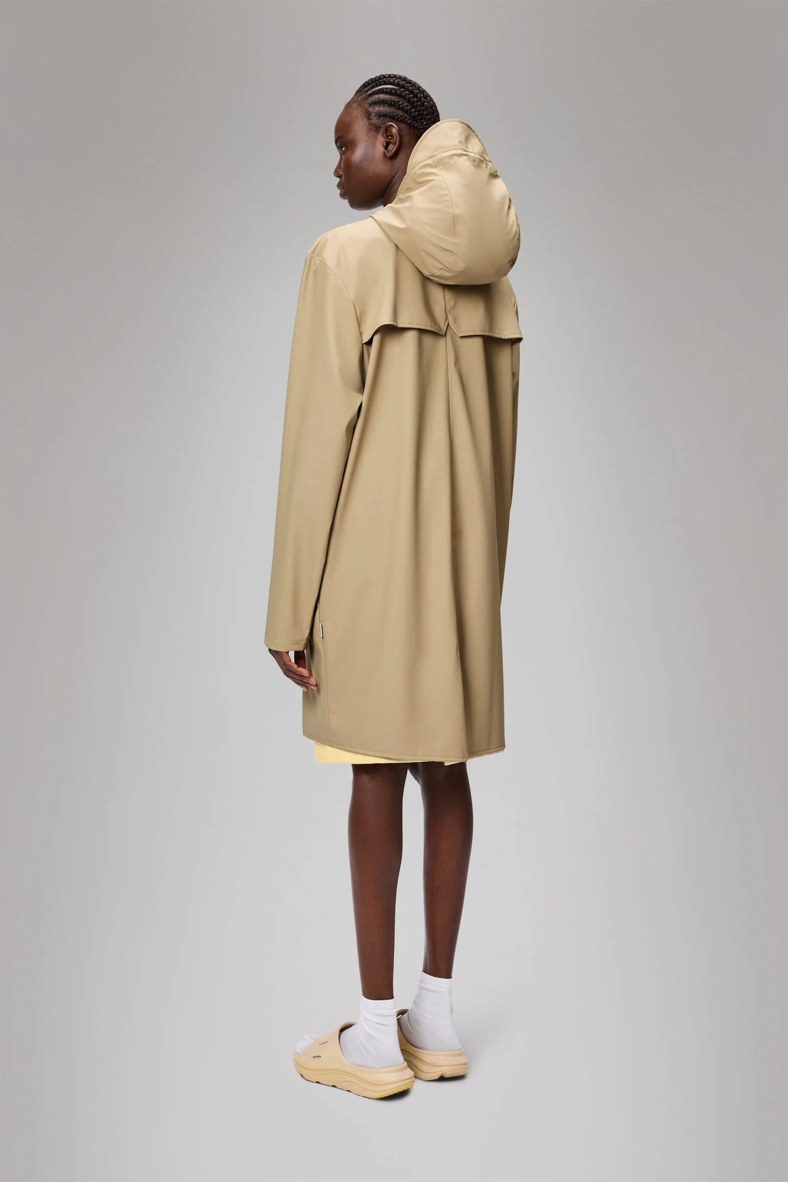 Rains Unisex Waterproof Long Jacket - Sand