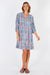 Cancun Dress-Cotton- Blue Floral-Handblock Print Fabric-Front View Ful length