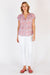 Cancun Top -Pink Floral-Block Print Cotton-Front View full length