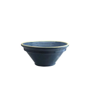 Spanish ceramic Bowl-bluew-white rim-Spiral pattern inside