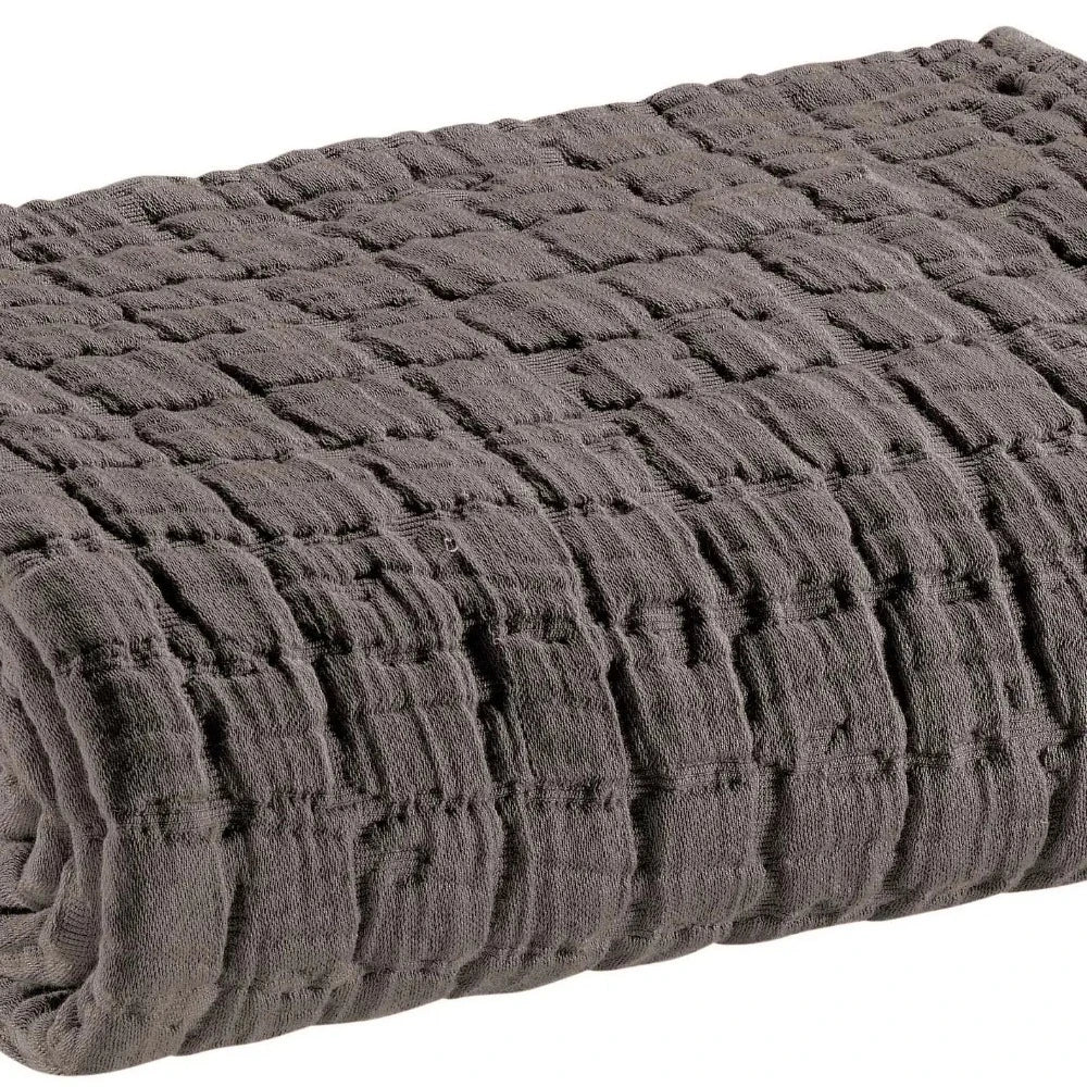 Cotton Quilted Throw-Dark Grey