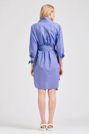 Classic Shirt Dress - Jacaranda Blue-Cotton-Included Sash