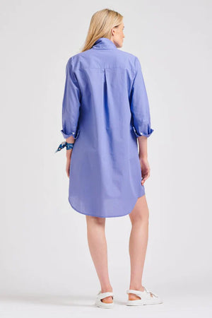 Classic Shirt Dress - Jacaranda Blue-Cotton-Included Sash
