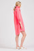 Classic Shirt Dress - Watermelon Pink-Cotton-Included Sash