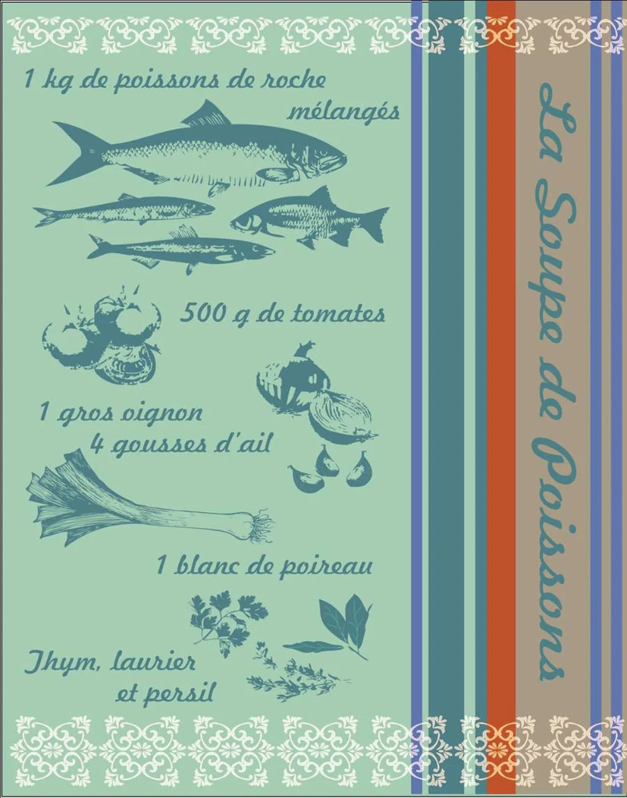 French Jacquard Tea Towel - Fish Soup