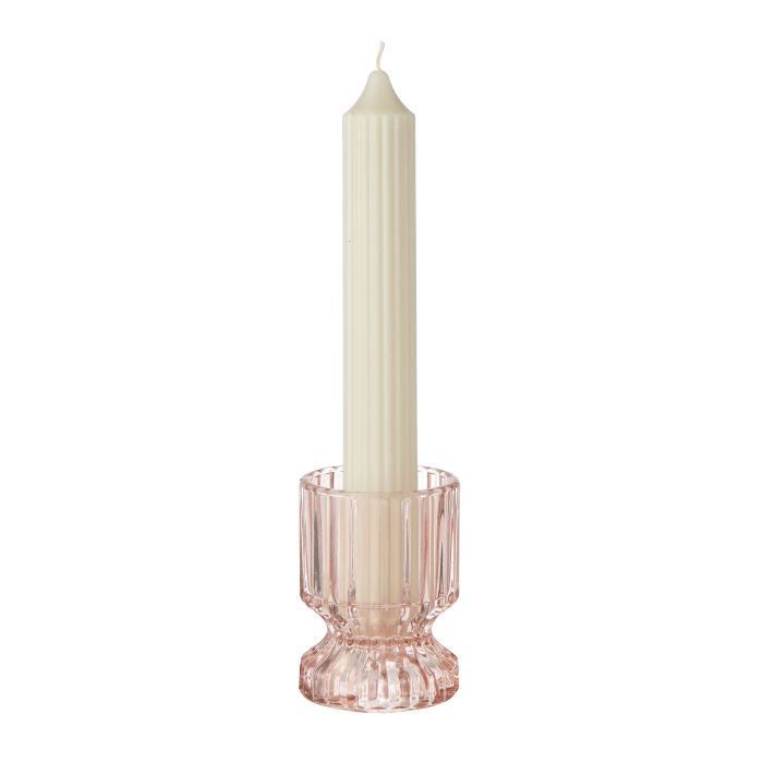 Carter Dual Glass Candle Holder-Blush