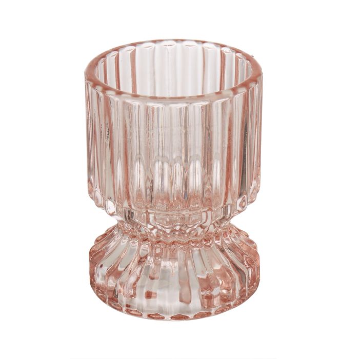 Carter Dual Glass Candle Holder-Blush