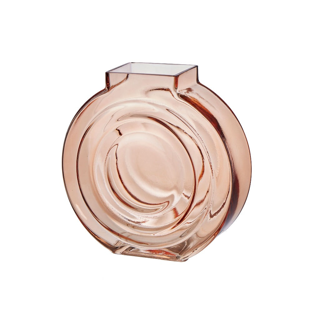 Jacob Little-Dulwich Hill-Mimi Vase- Glass-Amber-Circle Design